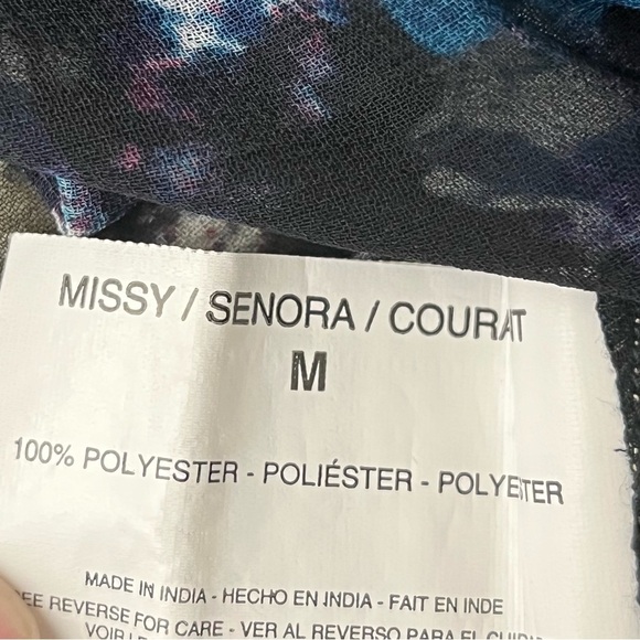 Nine West Vintage America Sheer Babydoll Blouse Women’s Medium Long Sleeve - Picture 9 of 11